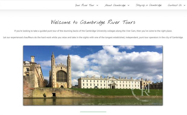 Cambridge River Tours website homepage