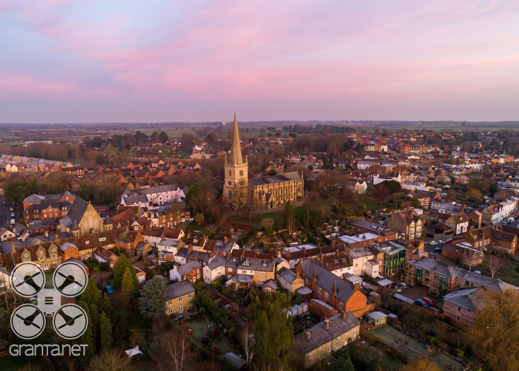 Aerial photograph of Buckingham old town