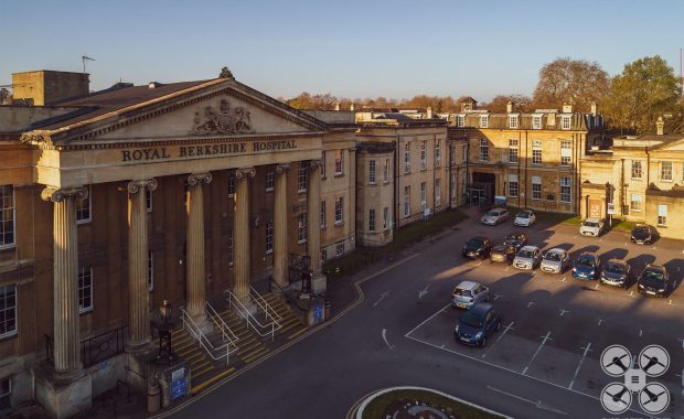 Drone photo of Royal Berkshire Hospital