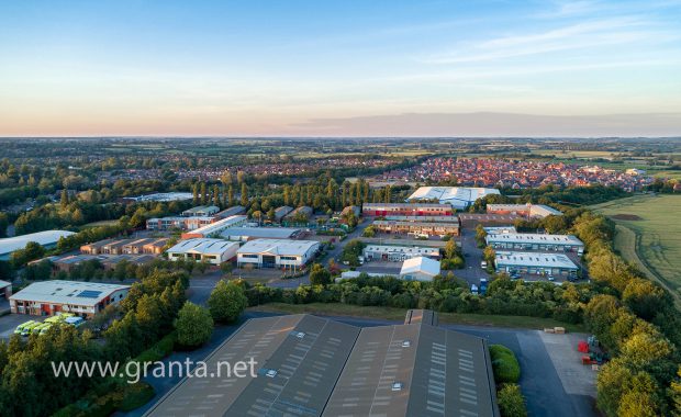 Buckingham industrial estate at sunset