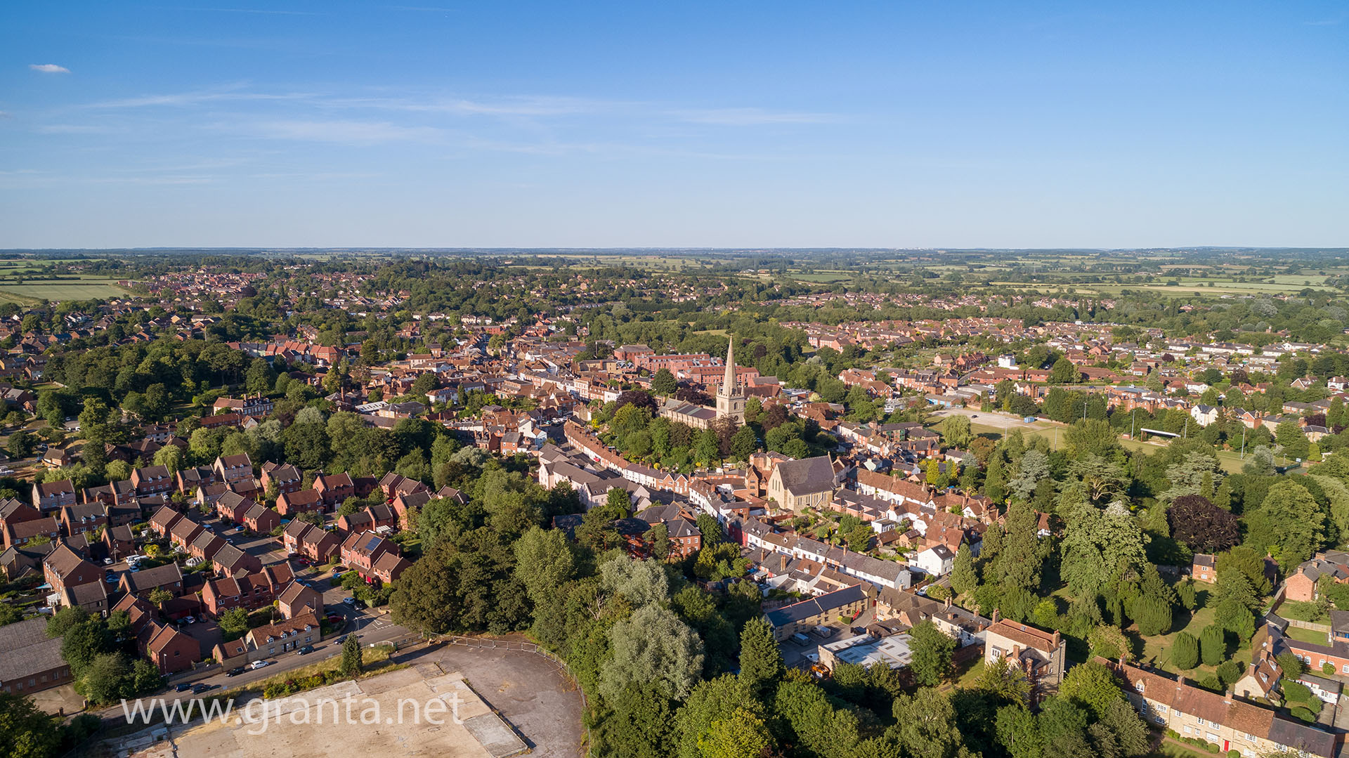 Buckingham old town drone photo