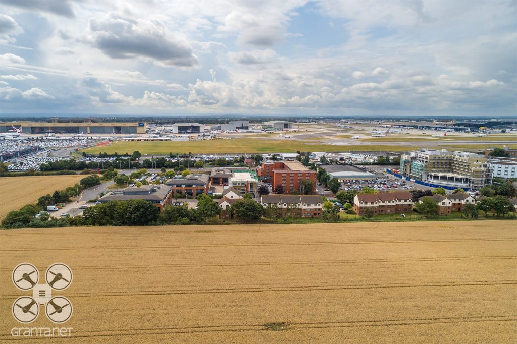 Drone photo of Heathrow airport